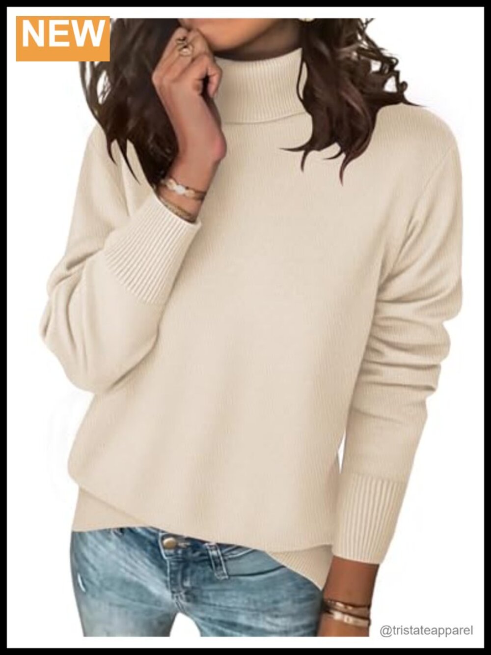 Women's Turtleneck Knit Pullover Sweater Long Sleeve Casual Top Viscose Blend